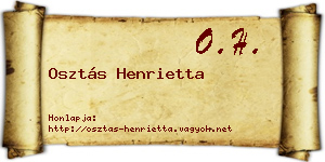 Osztás Henrietta névjegykártya